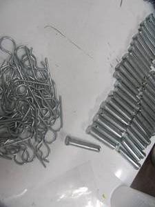 lot 1629 image: NEW Lot of (45) Clevis Pins w Hitch Pin Clips  12 inch  X 2 length