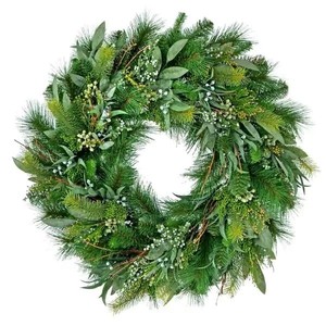 lot 3006 image: 24 Inch Seeded Eucalyptus Pine Wreath