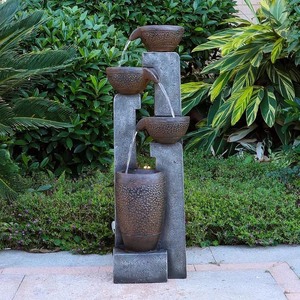 lot 3017 image: Led 40 Inch 4-Tier Resin Fountain with Light
