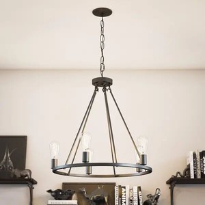 lot 3023 image: The Gray Barn Lake View 5-light Black Modern Rustic Black Chandelier - 23.5x23.5
