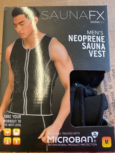 lot 4013 image: SaunaFX Mens Neoprene Slimming Vest with Microban M - Black