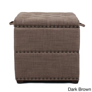 lot 4027 image: Adeco Fabric Square Ottoman with Tray