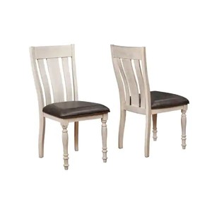 lot 4032 image: Arch Weathered Oak Turned Leg Dining Chair Set of 2