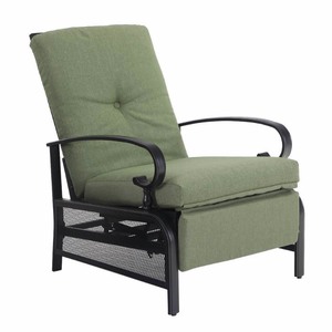 lot 4042 image: Patio Adjustable Recliner Lounge Chair - Green - Captiva Designs