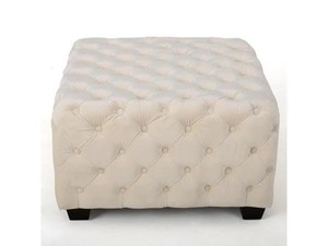 lot 4069 image: Christopher Knight Home Piper Tufted Velvet Fabric Square Ottoman Bench