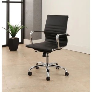 lot 4070 image: Samuel Silver Adjustable Leather Office Chair by Abbyson