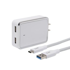 lot 4090 image: Blackweb 4.8A USB Type-C to Type-A Cable and Wall Charger Kit
