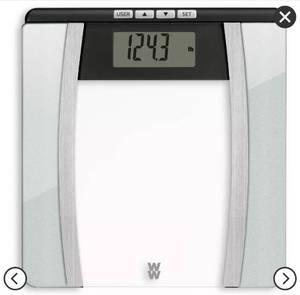 lot 62015 image: Body Analysis Glass Scale Silver - Weight Watchers