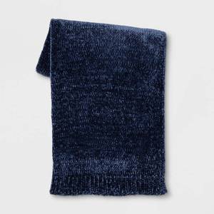 lot 62038 image: Shine Chenille Throw Blanket Navy Blue - Project 62