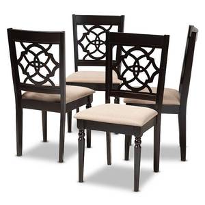 lot 62078 image: 4pc Renaud Espresso Dining Chairs Sand - Baxton Studio