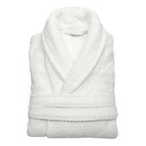 lot 62143 image: Herringbone Weave Bathrobe Unisex Linum Home - White (SmallMedium)