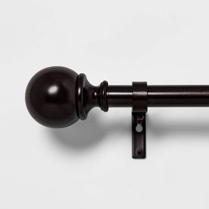 lot 62127 image: Threshold Ball Curtain Rod, 66 To 120 Inch, Oil Rubbed Bronze - Adjustable