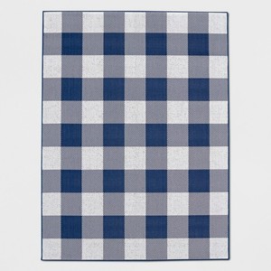 lot 62049 image: gray and blue entryway runner