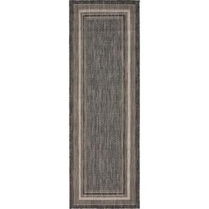 lot 62050 image: unique loom outdoor border collection black 6-ft runner