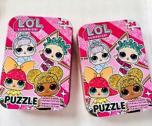 lot 62060 image: lot of 2 Lol Surprise Mini Puzzle In Tin 7 X 5 24 Pieces