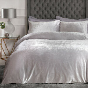 lot 62083 image: gray velvet comforter and pillowcase