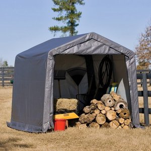 lot 59628 image: Gray Peaktop Storage Shed - 10 x 10 x 8