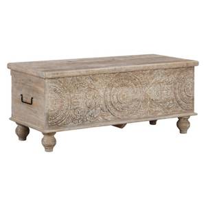 lot 59632 image: Fossil Ridge Storage Bench Beige - Signature Design by Ashley