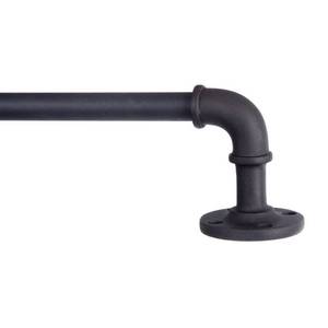 lot 59645 image: 48-84 Adler IndoorOutdoor RustResistant Industrial Curtain Rod Black - Kenney