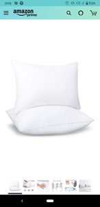 lot 59655 image: Soamay Bed Pillows for Sleeping Set of 2, Premium Plush Fiber, Down Alternative Pillows, Good for Side and Back Sleeper-20 x 26 Inches (Standard)