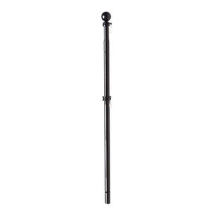 lot 59684 image: Evergreen Flag Black Weather Safe Iron Extendable House Estate Flag Pole Two Ring Clips - Extends from 39 L x 1.8 W to 60 L Pole Sleeve Grommet Flags