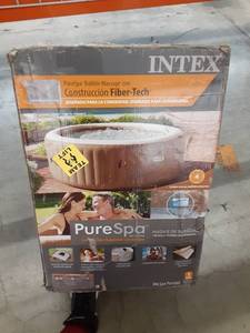 lot 59697 image: Intex 28425E 77in PureSpa Inflatable Spa, 4-Person, Tan