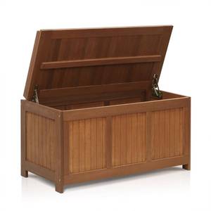 lot 59719 image: Furinno FG17685 Tioman Outdoor Patio Furniture Hardwood Deck Box in Teak Oil, Natural