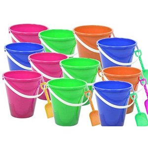 lot 59733 image: 1 Dozen Beach Pails and Shovels - 5 inch, assorted colors 4Es Novelty