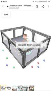 lot 65257 image: Yobest Baby Playpen, Extra Large Play Yard for Infants, Sturdy Safety Infant Playard, Indoor Outside Big Toddler Play Pen with Gates, Portable Babys Fences for Babies, Infant, Kids, Childs