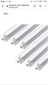 lot 65259 image: (Pack of 6) ONLYLUX LED T5 Integrated Single Fixture, 4FT, 18W, 4000K(Daylight Glow), Utility Shop Light, LED Close to Ceiling Light Fixture, Corded Electric with Built-in ONOff Switch