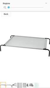 lot 65272 image: Amazonbasics Elevated Cooling Pet Bed, L, Grey Grey
