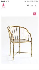 lot 65275 image: Brass Bamboo Arm Chair