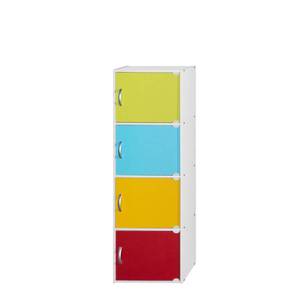 lot 65281 image: Hodedah 4-Door Cabinet, Rainbow