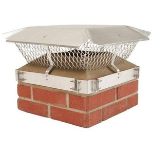 lot 65287 image: HY-C 184B Duro Shield Single Flue Aluminum Band-Around Brick Chimney Cap, 21 x 21