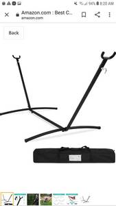 lot 65294 image: Best Choice Products Portable Heavy-Duty 9ft Steel Hammock Stand wCarrying Case, Weather-Resistant Finish, 450lb Capacity