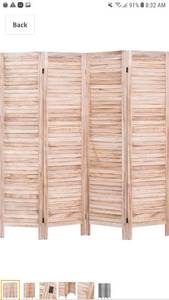 lot 65298 image: Rose Home Fashion RHF 6 Panel 5.6 Ft Tall Wood Room Divider, Wood Folding Room Divider Screens, Panel Divider&Room Dividers, Room Dividers and Folding Privacy Screens(6 Panel, Natural