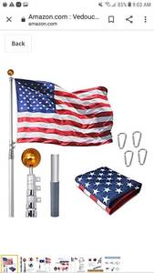 lot 65306 image: wofirm 25ft telescopic alum flag pole kit