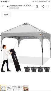 lot 65307 image: ABCCANOPY Canopy Tent 10x10 Pop Up Canopy Outdoor Canopies Super Comapct Canopy Portable Tent Popup Beach Canopy Shade Canopy Tent with Wheeled Carry Bag Bonus 4xWeight Bags,4xRopes&4xStakes