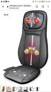 lot 65308 image: Snailax Gel Shiatsu Neck & Back Massager - Gel Massage Nodes, Full Back Heating Pad, Kneading Shiatsu or Rolling Massage, Massage Chair pad with Height Adjustment, Relieve Muscle Pain