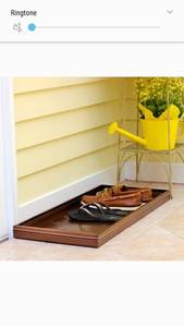 lot 65321 image: Shoe Rack Pinecone Pattern Galvanized Steel Boot Tray - Venetian