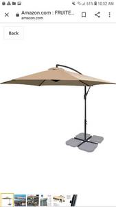 lot 65335 image: FRUITEAM 10Ft Patio Offset Umbrella