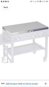 lot 65340 image: Griddle Cover 36 Inch Works for Blackstone Grill 36in Flat Top Gas Cooking Station Hard Cover Lid with Waterproof Aluminum Diamond Plate Stainless Steel Handle for Outdoor 36inch BBQ Hood Accessories