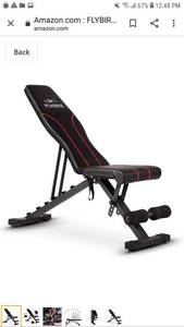lot 65360 image: FLYBIRD Weight Bench, Adjustable Strength Training Bench for Full Body Workout with Fast Folding- 2020 Version