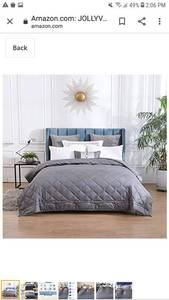 lot 65383 image: JOLLYVOGUE Weighted Blanket King Size(40lbs,88x104Inches), Weighted Blanket California King Size Bed Adult Weighted Blanket with 100% Soft Cotton and Glass Beads-Dark Grey