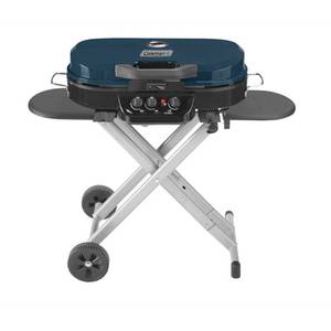 lot 65390 image: Coleman RoadTrip 285 Portable Stand-Up Propane Grill, Blue