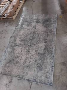 lot 65411 image: jinchan Vintage Traditional Area Rug for Kitchen Floorcover Soft Floral Printed Indoor Low Pile Mat for Bedroom Living Room 4x 67 Grey Gray