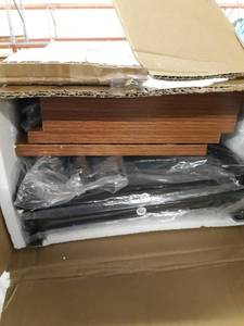 lot 65432 image: Wood and Metal 6 Shelving Unit