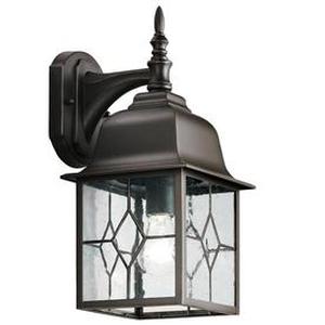 lot 5610 image: Portfolio Litshire 15.62-in H Oil-Rubbed Bronze Outdoor Wall Light