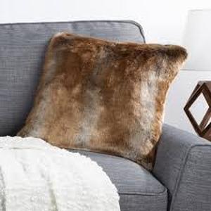 lot 5702 image: Ombre Brown Faux Mink Fur Pillow