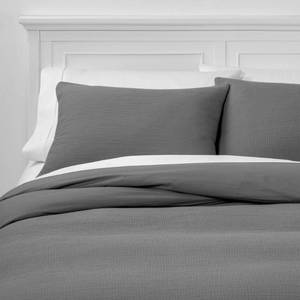 lot 55821 image: King Solid Micro Texture Duvet Cover & Sham Set Stone Gray - Project 62  Nate Berkus , Grey Gray